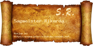 Sagmeister Rikarda névjegykártya